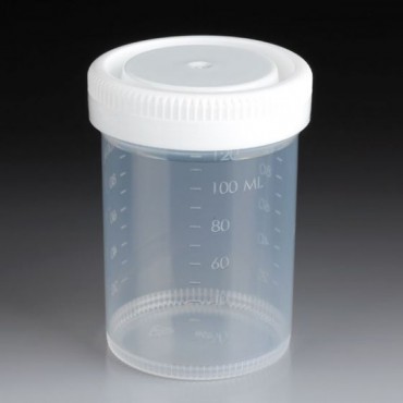 Leak Resistant Containers, Non-Sterile, 120ml Specimen Container Globe Scientific