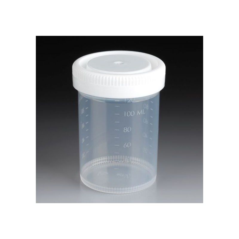 Leak Resistant Containers, Non-Sterile, 120ml Sampling Bottles