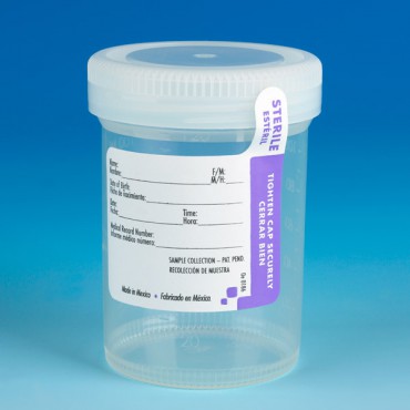 Leak Resistant Containers, Sterile, 120ml Specimen Container Globe Scientific