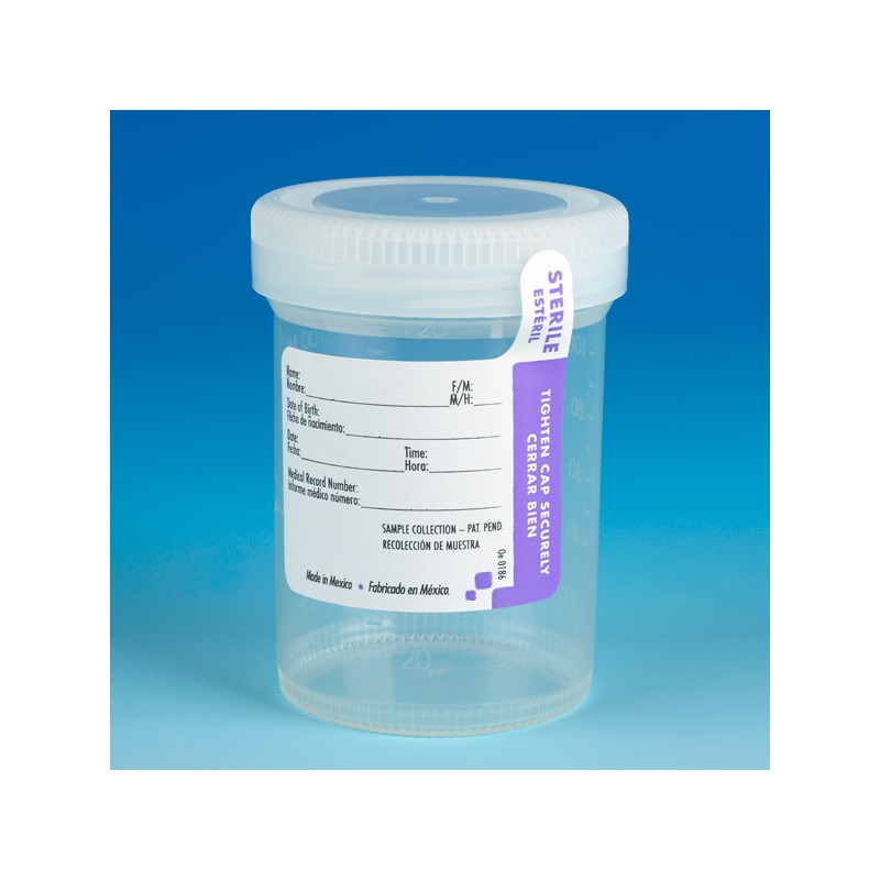 Leak Resistant Containers, Sterile, 120ml Specimen Container Globe Scientific