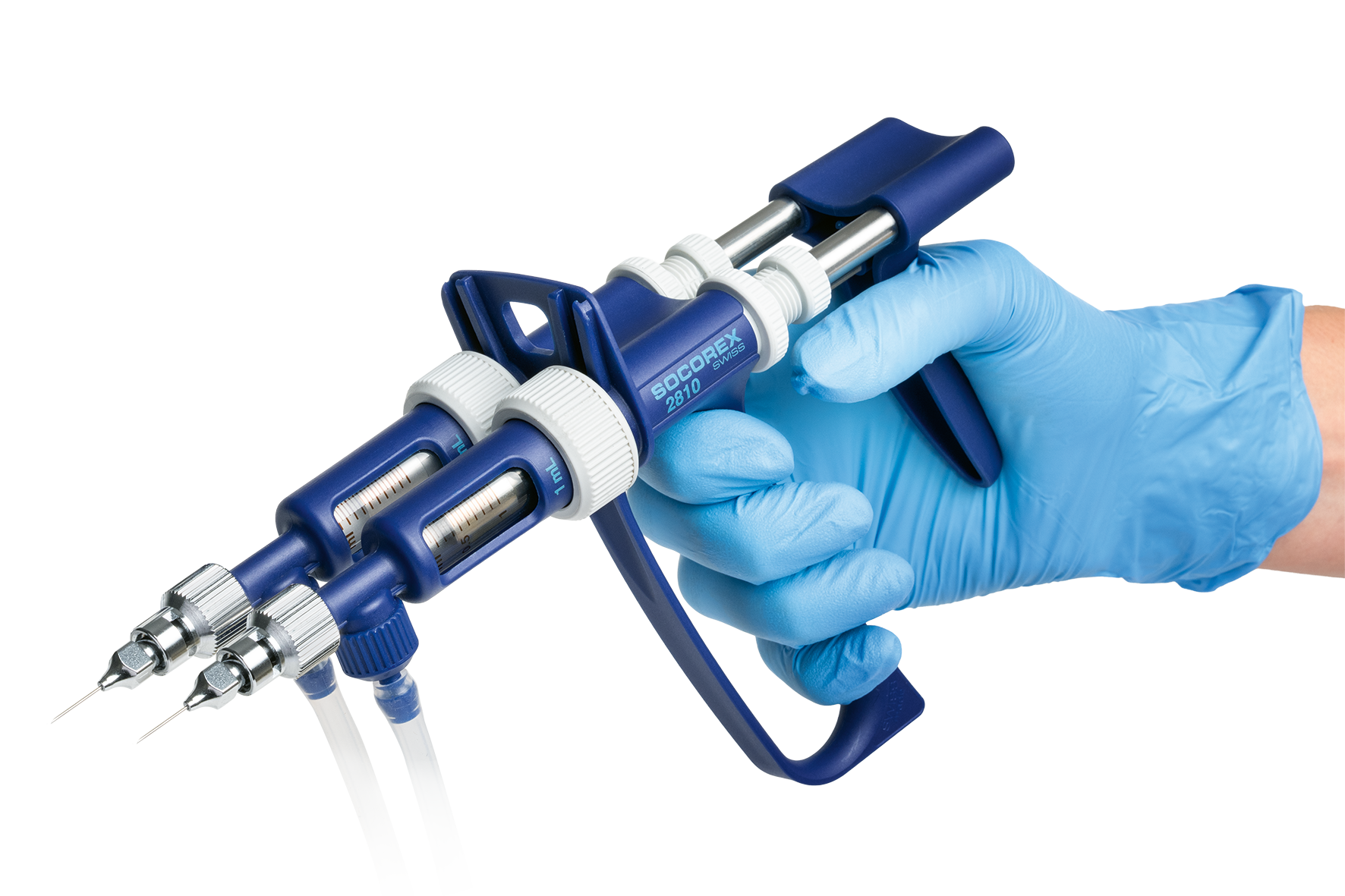 The tube feeding light twin syringe